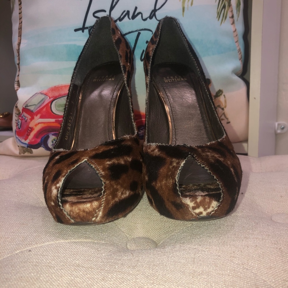 Stuart Weitzman Pipespy Leopard-Print Heels - image 5